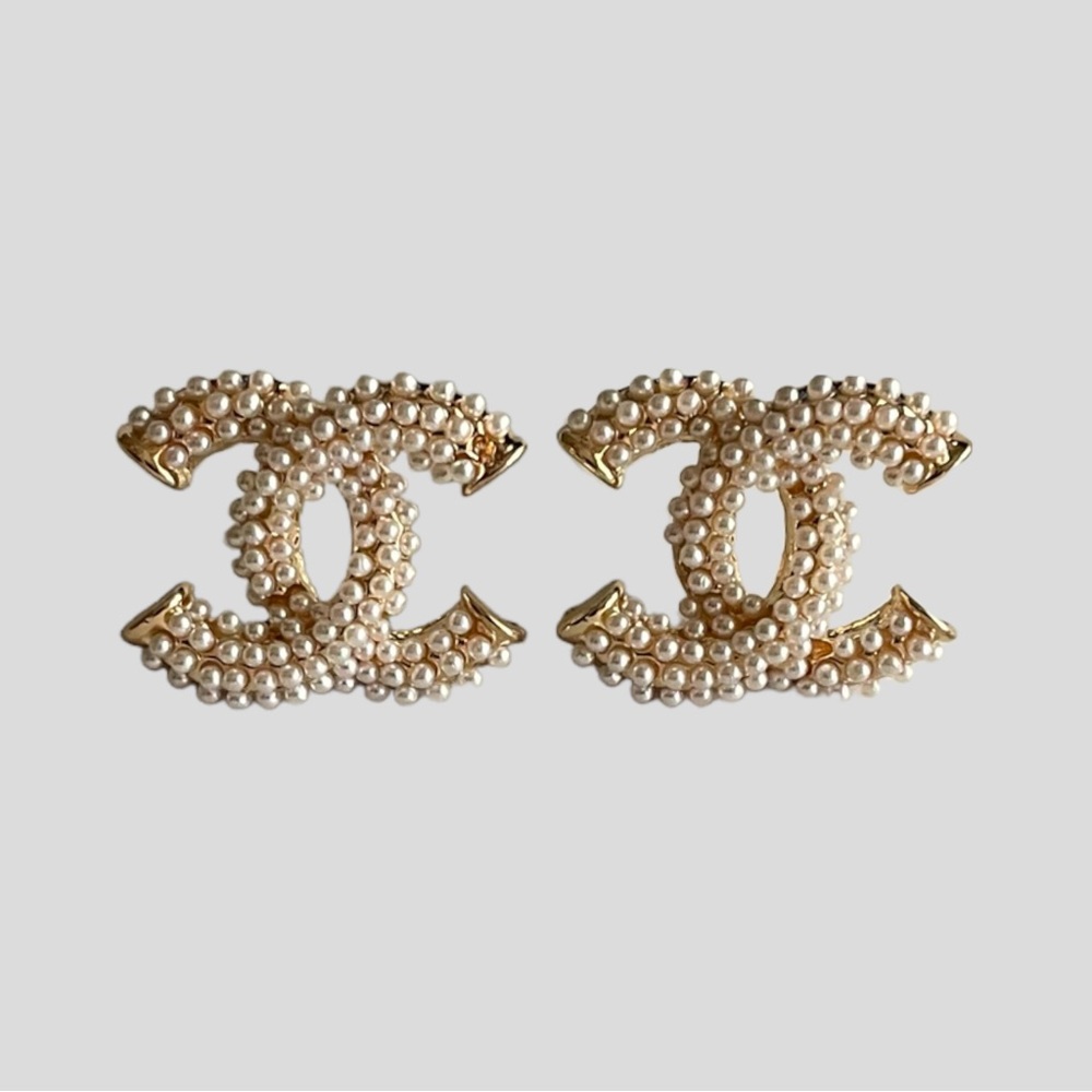 Initials CC Pearl Earrings